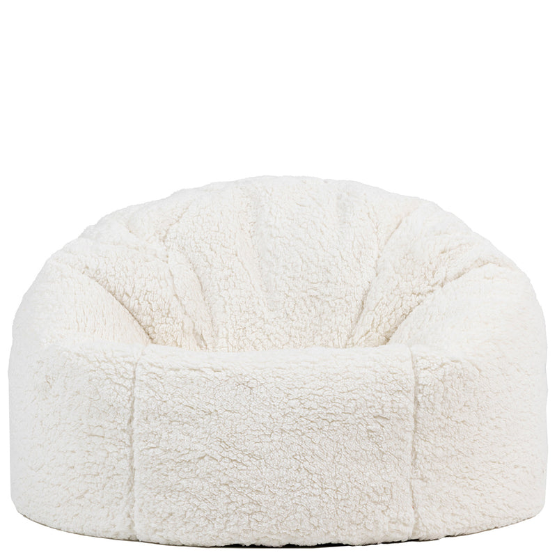 Kingston Klassischer Sitzsack für Teens, Teddy-Fleece, Naturfarbe