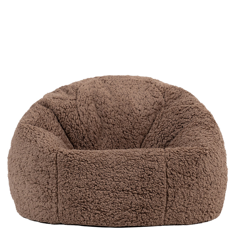 Kingston Klassischer  Sitzsack für Teens, Teddy-Fleece, Mokka-Braun