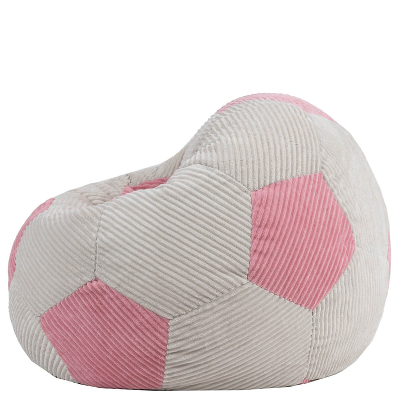 Klassischer Sitzsack für Teens, Cord, Fußball-Print, Hellrosa