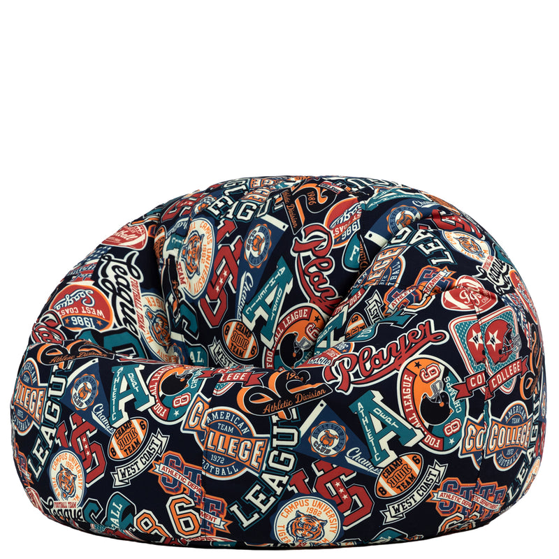 Teen Klassischer Sitzsack mit Varsity Fußball-Print, Mehrfarbig