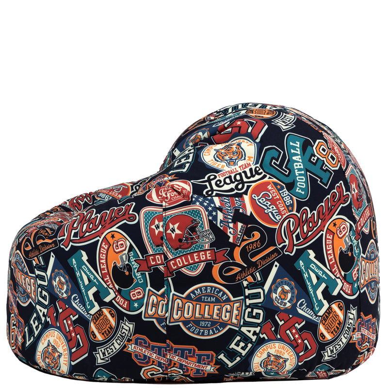 Teen Klassischer Sitzsack mit Varsity Fußball-Print, Mehrfarbig
