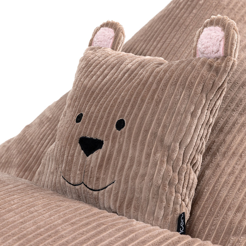 Lounger-Sitzsack für Kinder, Cord, Bertie Bear-Print, Cord, Braun