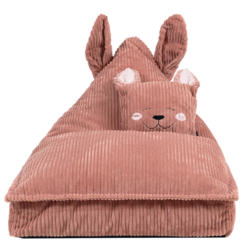 Lounger-Sitzsack für Kinder, Cord, Robyn Rabbit-Print, Rosa