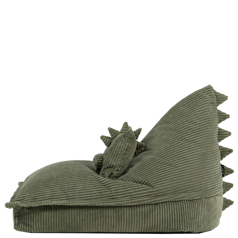 Lounger-Sitzsack für Kinder, Cord, Dexter Dinosaur,  Salbeigrün