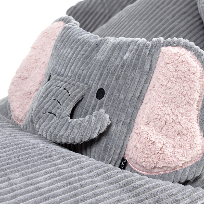 Loungesessel für Kinder, Ellie Elephant, Cord, Grau