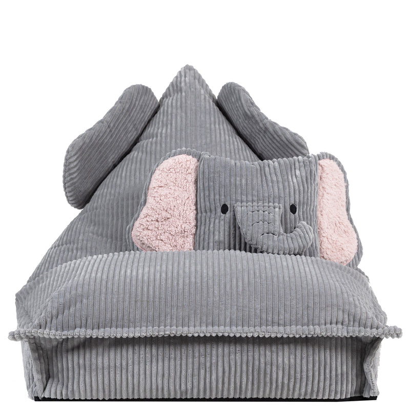 Loungesessel für Kinder, Ellie Elephant, Cord, Grau