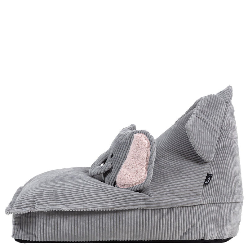 Loungesessel für Kinder, Ellie Elephant, Cord, Grau