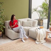 Noa Modularer Sitzsack-Sofa, Jumbo Cord, Steingrau