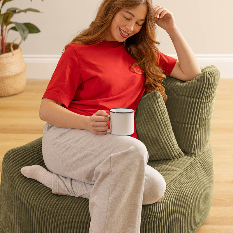 Noa Modularer Sitzsack, Jumbo Cord, Salbeigrün   