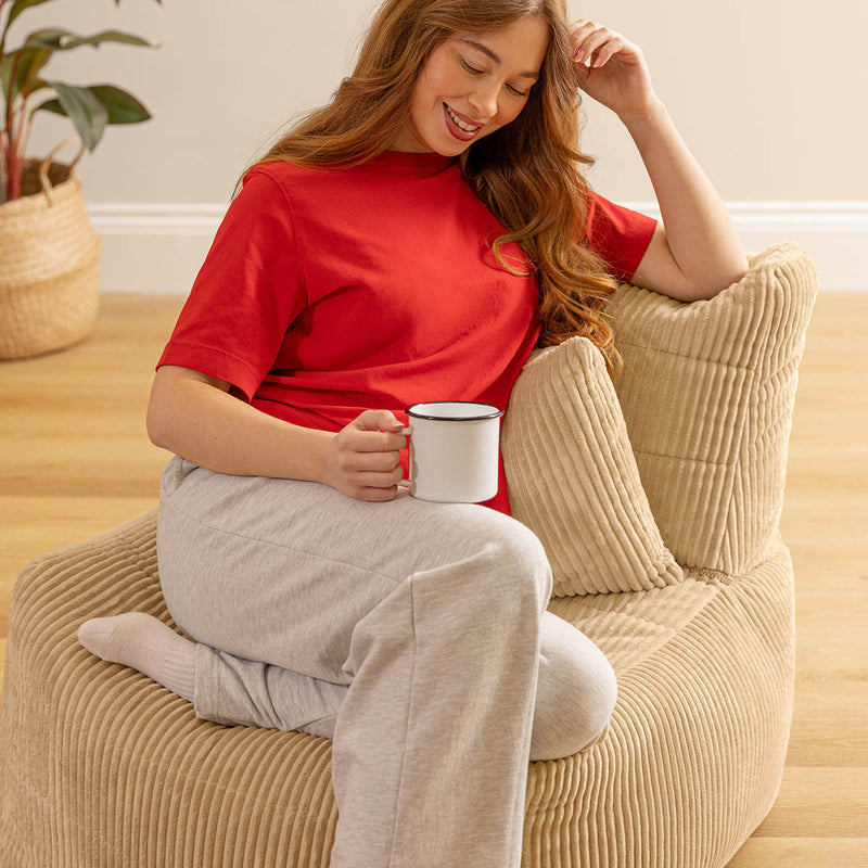 Noa Modularer Sitzsack-Sessel, Jumbo Cord, Steingrau 