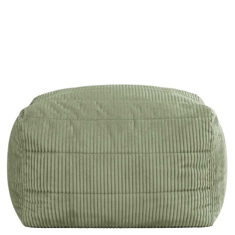 Noa Modularer Sitzsack-Fußhocker, Jumbo Cord, Salbeigrün 