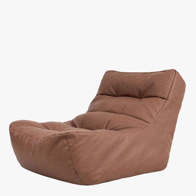Lorenzo Loungesessel-Sitzsack aus Kunstleder – Braun