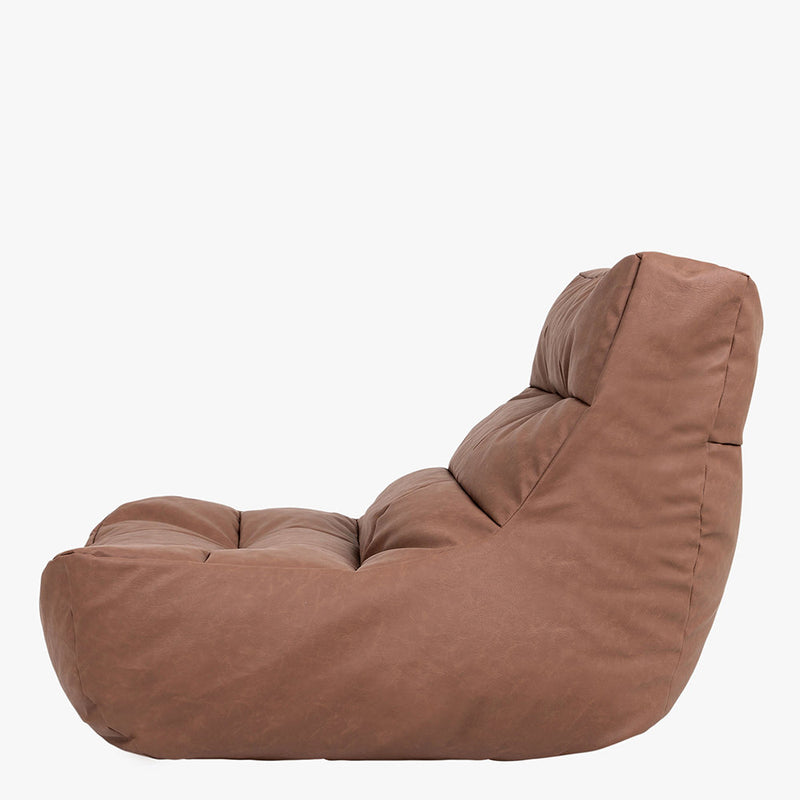 Lorenzo Loungesessel-Sitzsack aus Kunstleder – Braun