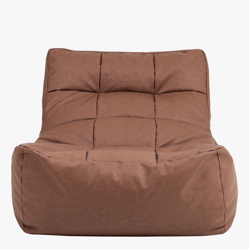 Lorenzo Loungesessel-Sitzsack aus Kunstleder – Braun